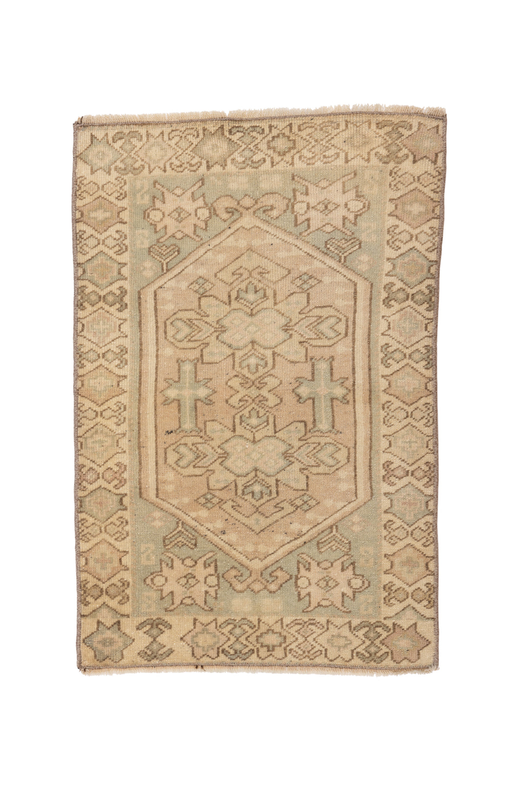 Mini Vintage Rug 39 | 2' x 2'11", Warm Muted Pastels