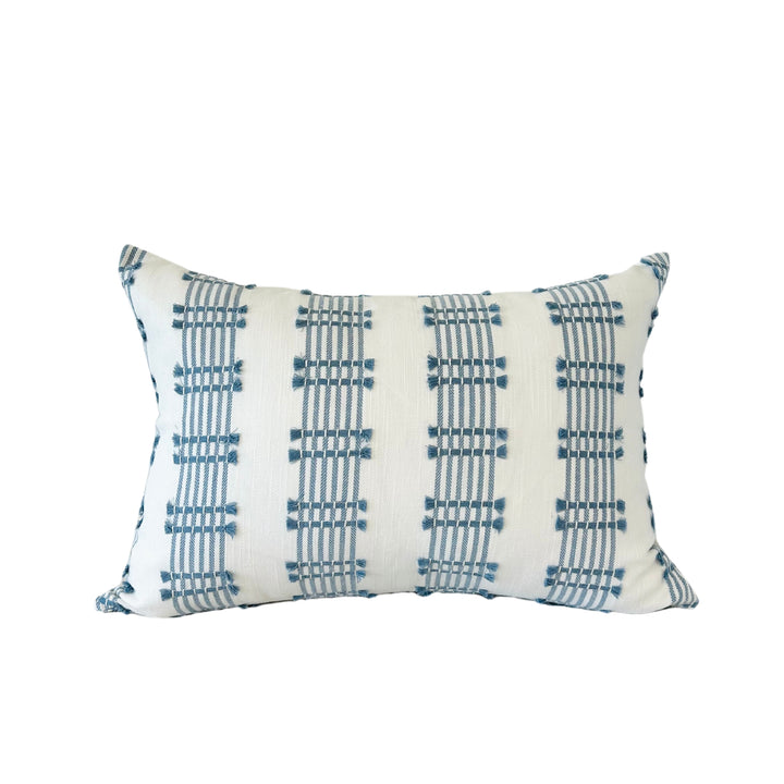 Blue Embroidery Pillow