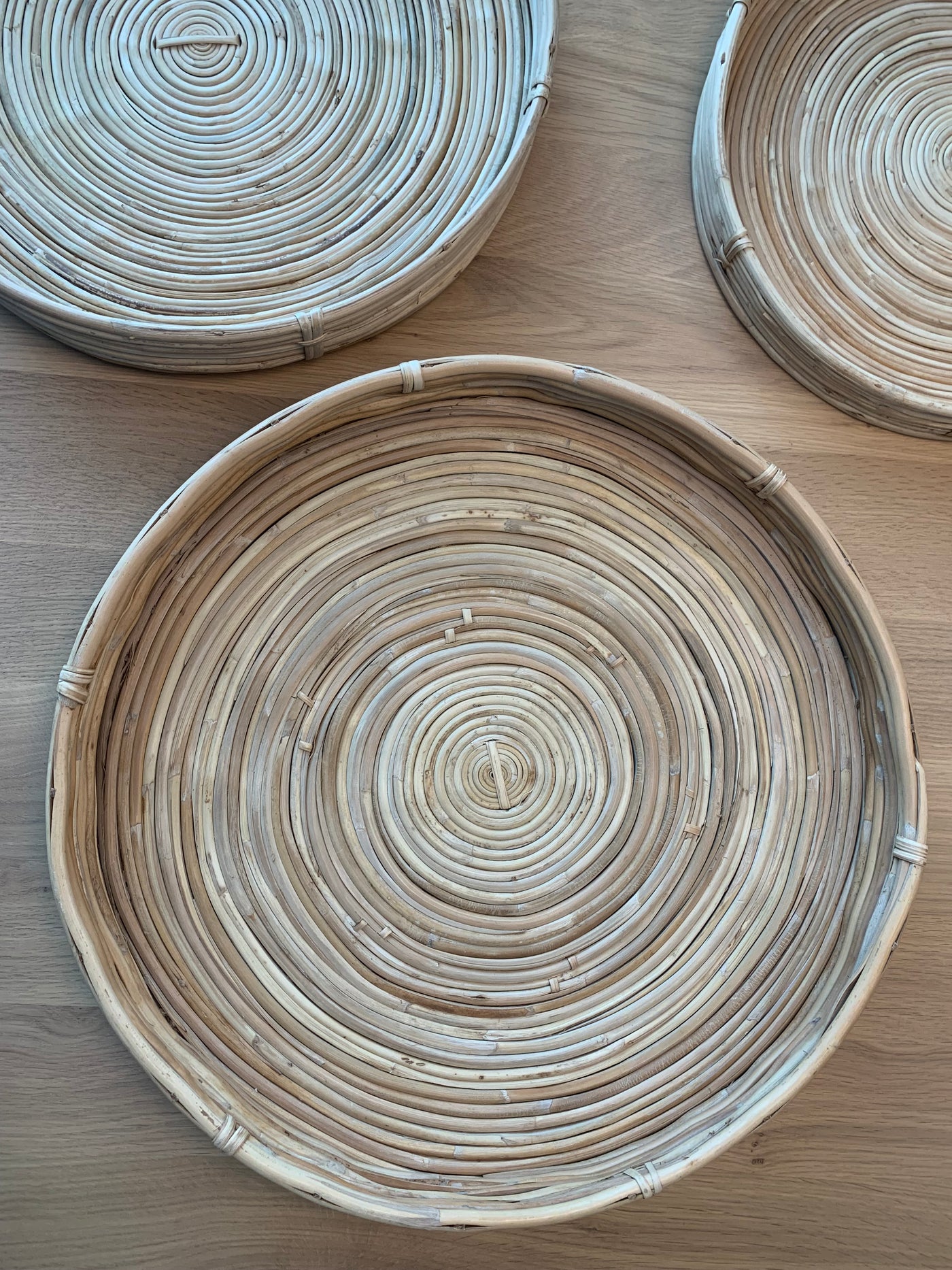 Hand-Woven Cane Trays