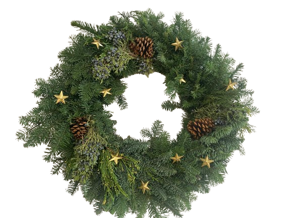 14" Wreath w/ Mixed Cones