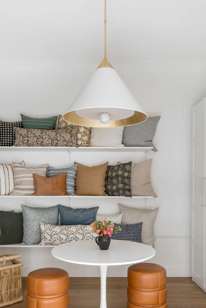 Gold + White Pendant Light