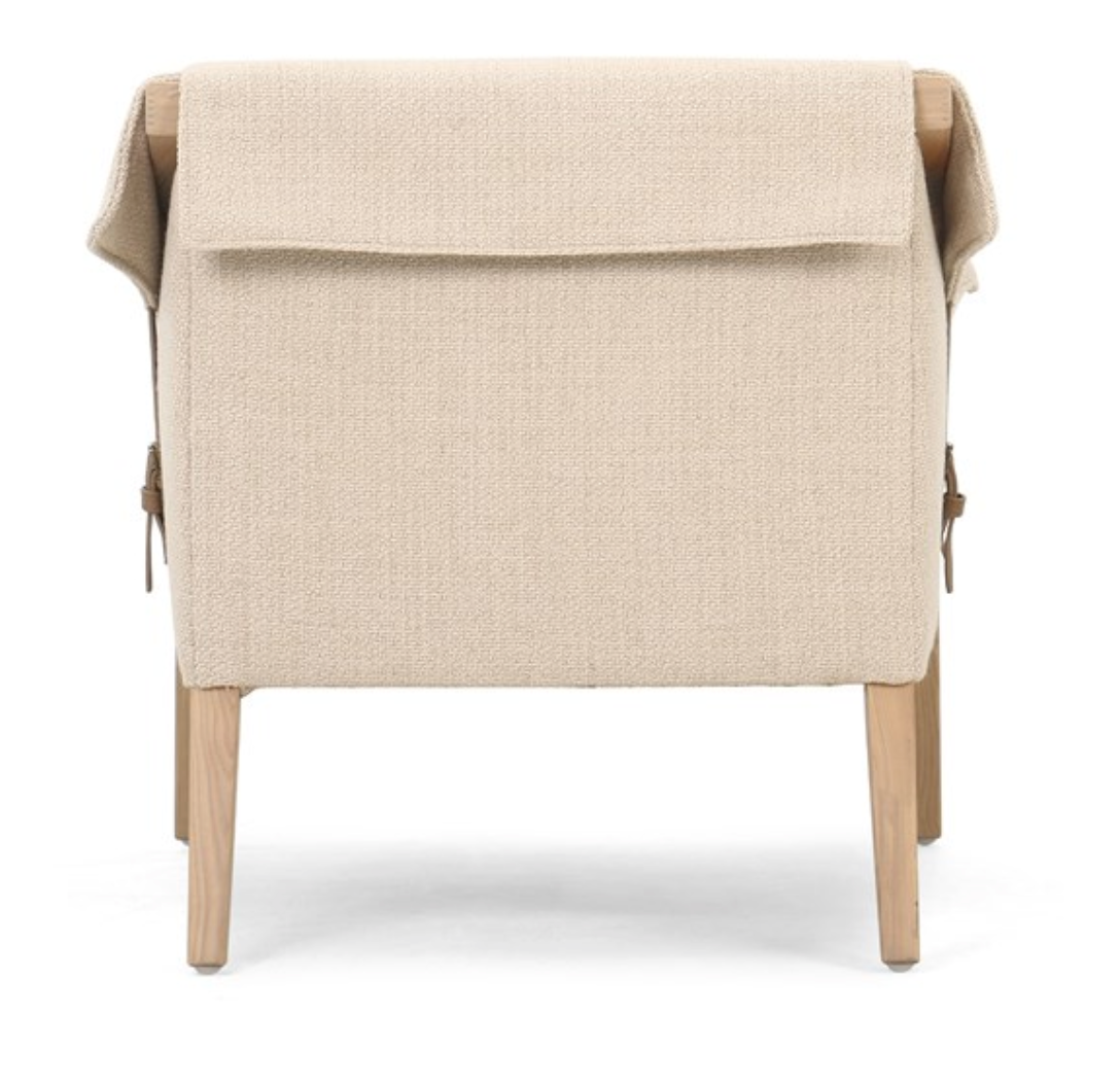 Ash wood upholstered accent chair
